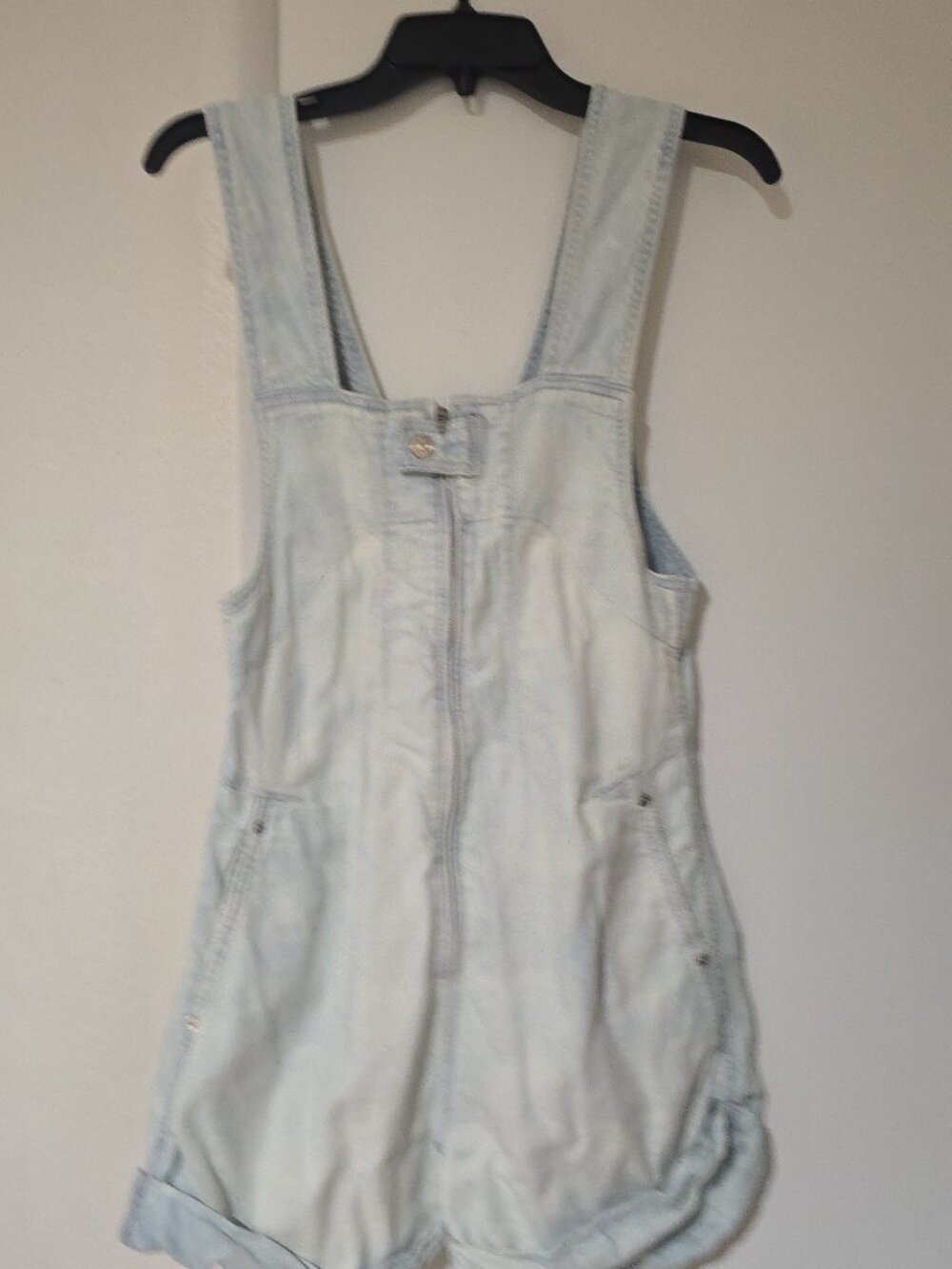 We The Free Free People Light Wash Denim Shortalls Overalls Women's XS